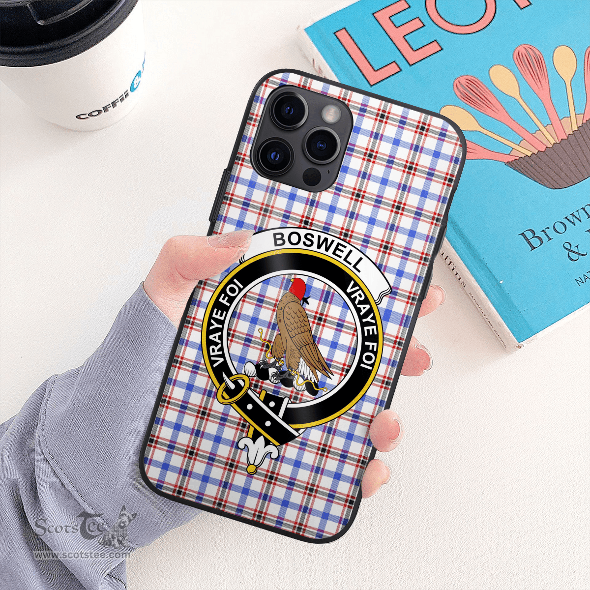 Boswell Clan Badge Tartan Phone Case - Tartan Scottish Crest Phone Case Scottish Plaid Tartan Plaid - ScotsTee - scotstee.com