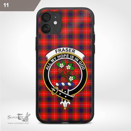 Fraser Clan Badge Tartan Phone Case - Tartan Scottish Crest Phone Case Scottish Plaid Tartan Plaid - ScotsTee - scotstee.com
