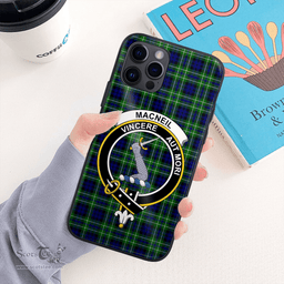 Macneil Of Colonsay Clan Badge Tartan Phone Case - Tartan Scottish Crest Phone Case Scottish Plaid Tartan Plaid - ScotsTee - scotstee.com
