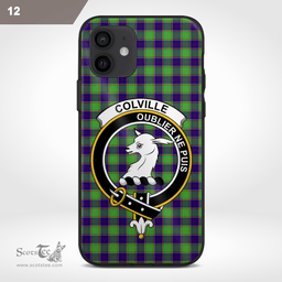 Colville Clan Badge Tartan Phone Case - Tartan Scottish Crest Phone Case Scottish Plaid Tartan Plaid - ScotsTee - scotstee.com