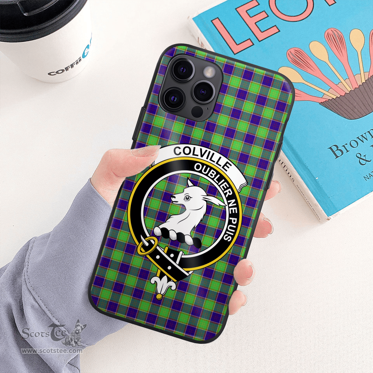 Colville Clan Badge Tartan Phone Case - Tartan Scottish Crest Phone Case Scottish Plaid Tartan Plaid - ScotsTee - scotstee.com