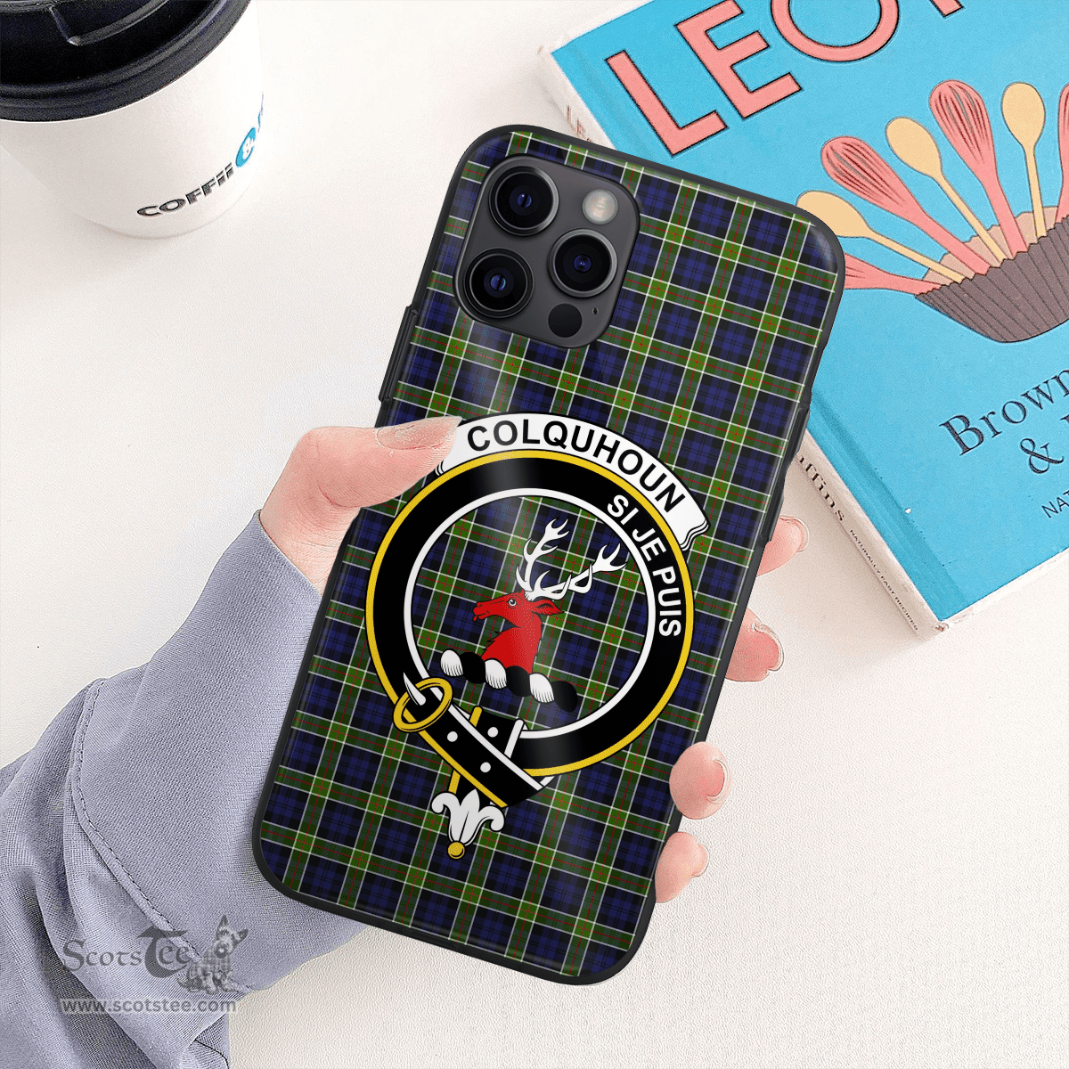 Colquhoun Clan Badge Tartan Phone Case - Tartan Scottish Crest Phone Case Scottish Plaid Tartan Plaid - ScotsTee - scotstee.com