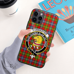 Forrester Clan Badge Tartan Phone Case - Tartan Scottish Crest Phone Case Scottish Plaid Tartan Plaid - ScotsTee - scotstee.com