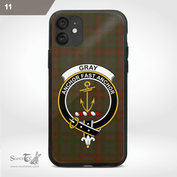 Gray Clan Badge Tartan Phone Case - Tartan Scottish Crest Phone Case Scottish Plaid Tartan Plaid - ScotsTee - scotstee.com