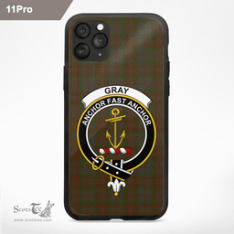 Gray Clan Badge Tartan Phone Case - Tartan Scottish Crest Phone Case Scottish Plaid Tartan Plaid - ScotsTee - scotstee.com