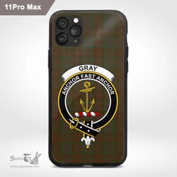 Gray Clan Badge Tartan Phone Case - Tartan Scottish Crest Phone Case Scottish Plaid Tartan Plaid - ScotsTee - scotstee.com
