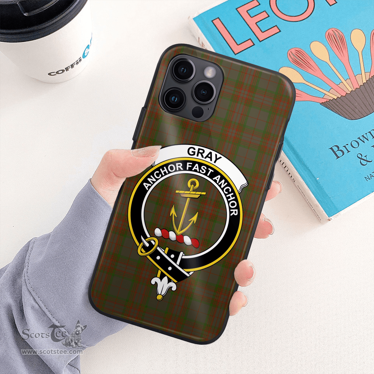 Gray Clan Badge Tartan Phone Case - Tartan Scottish Crest Phone Case Scottish Plaid Tartan Plaid - ScotsTee - scotstee.com