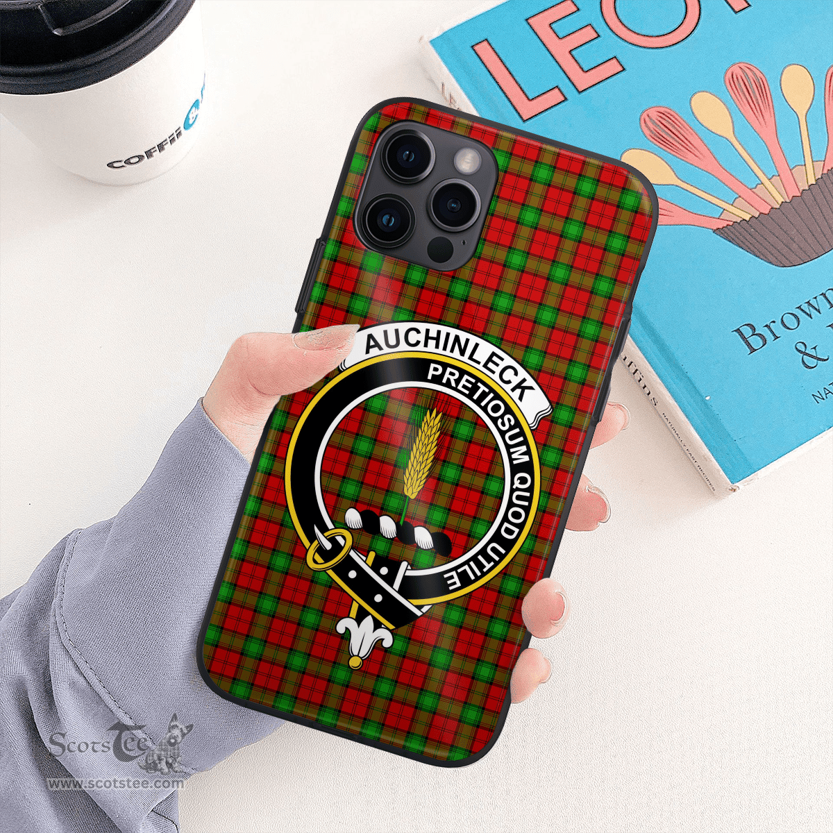 Auchinleck Or Affleck Clan Badge Tartan Phone Case - Tartan Scottish Crest Phone Case Scottish Plaid Tartan Plaid - ScotsTee - scotstee.com