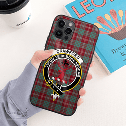 Crawford Clan Badge Tartan Phone Case - Tartan Scottish Crest Phone Case Scottish Plaid Tartan Plaid - ScotsTee - scotstee.com