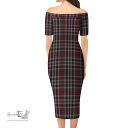 Borthwick Tartan Off Shoulder Lady Dress Tartan Plaid Long Dress - ScotsTee Shop