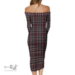 Borthwick Tartan Off Shoulder Lady Dress Tartan Plaid Long Dress - ScotsTee Shop