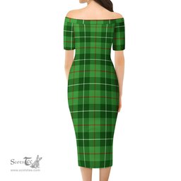 Boyle Tartan Off Shoulder Lady Dress Tartan Plaid Long Dress - ScotsTee Shop
