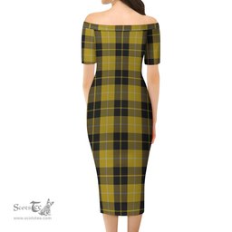 Barclay Dress Tartan Off Shoulder Lady Dress Tartan Plaid Long Dress - ScotsTee Shop