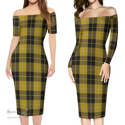 Barclay Dress Tartan Off Shoulder Lady Dress Tartan Plaid Long Dress - ScotsTee Shop