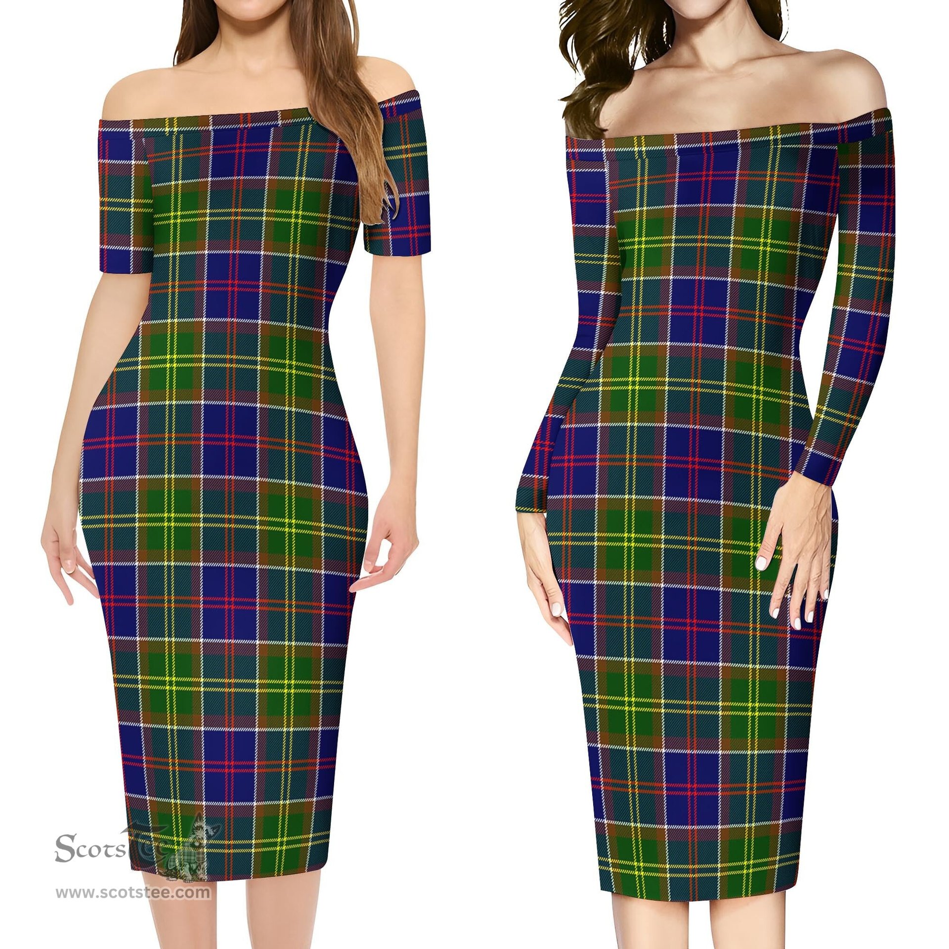 Arnott Tartan Off Shoulder Lady Dress Tartan Plaid Long Dress - ScotsTee Shop
