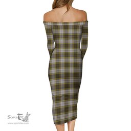 Buchanan Dress Tartan Off Shoulder Lady Dress Tartan Plaid Long Dress - ScotsTee Shop