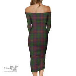 Cairns Tartan Off Shoulder Lady Dress Tartan Plaid Long Dress - ScotsTee Shop
