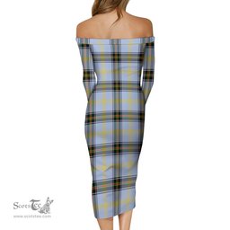 Bell Tartan Off Shoulder Lady Dress Tartan Plaid Long Dress - ScotsTee Shop