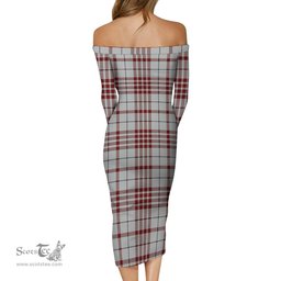 Clayton Tartan Off Shoulder Lady Dress Tartan Plaid Long Dress - ScotsTee Shop