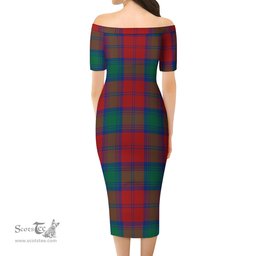 Byres (Byses) Tartan Off Shoulder Lady Dress Tartan Plaid Long Dress - ScotsTee Shop