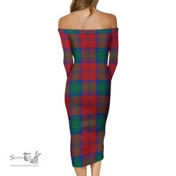 Byres (Byses) Tartan Off Shoulder Lady Dress Tartan Plaid Long Dress - ScotsTee Shop