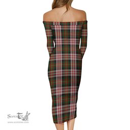 Carnegie Dress Tartan Off Shoulder Lady Dress Tartan Plaid Long Dress - ScotsTee Shop
