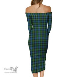 Campbell of Argyll #02 Tartan Off Shoulder Lady Dress Tartan Plaid Long Dress - ScotsTee Shop