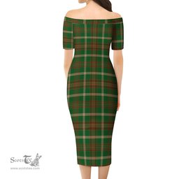 Copeland Tartan Off Shoulder Lady Dress Tartan Plaid Long Dress - ScotsTee Shop