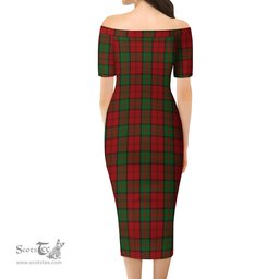 Dunbar Tartan Off Shoulder Lady Dress Tartan Plaid Long Dress - ScotsTee Shop