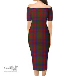 Gow Tartan Off Shoulder Lady Dress Tartan Plaid Long Dress - ScotsTee Shop