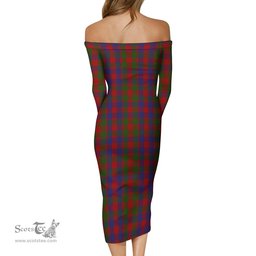 Gow Tartan Off Shoulder Lady Dress Tartan Plaid Long Dress - ScotsTee Shop