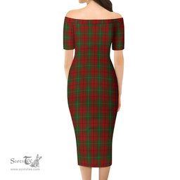 MacAulay Tartan Off Shoulder Lady Dress Tartan Plaid Long Dress - ScotsTee Shop