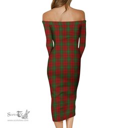 MacAulay Tartan Off Shoulder Lady Dress Tartan Plaid Long Dress - ScotsTee Shop
