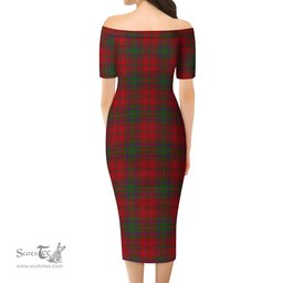 MacDougall Tartan Off Shoulder Lady Dress Tartan Plaid Long Dress - ScotsTee Shop