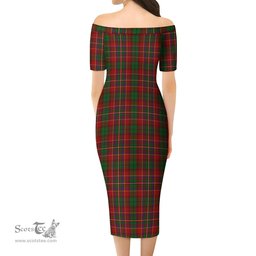 Innes Tartan Off Shoulder Lady Dress Tartan Plaid Long Dress - ScotsTee Shop