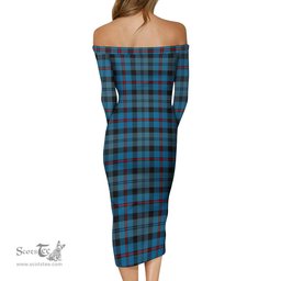 MacCorquodale Tartan Off Shoulder Lady Dress Tartan Plaid Long Dress - ScotsTee Shop