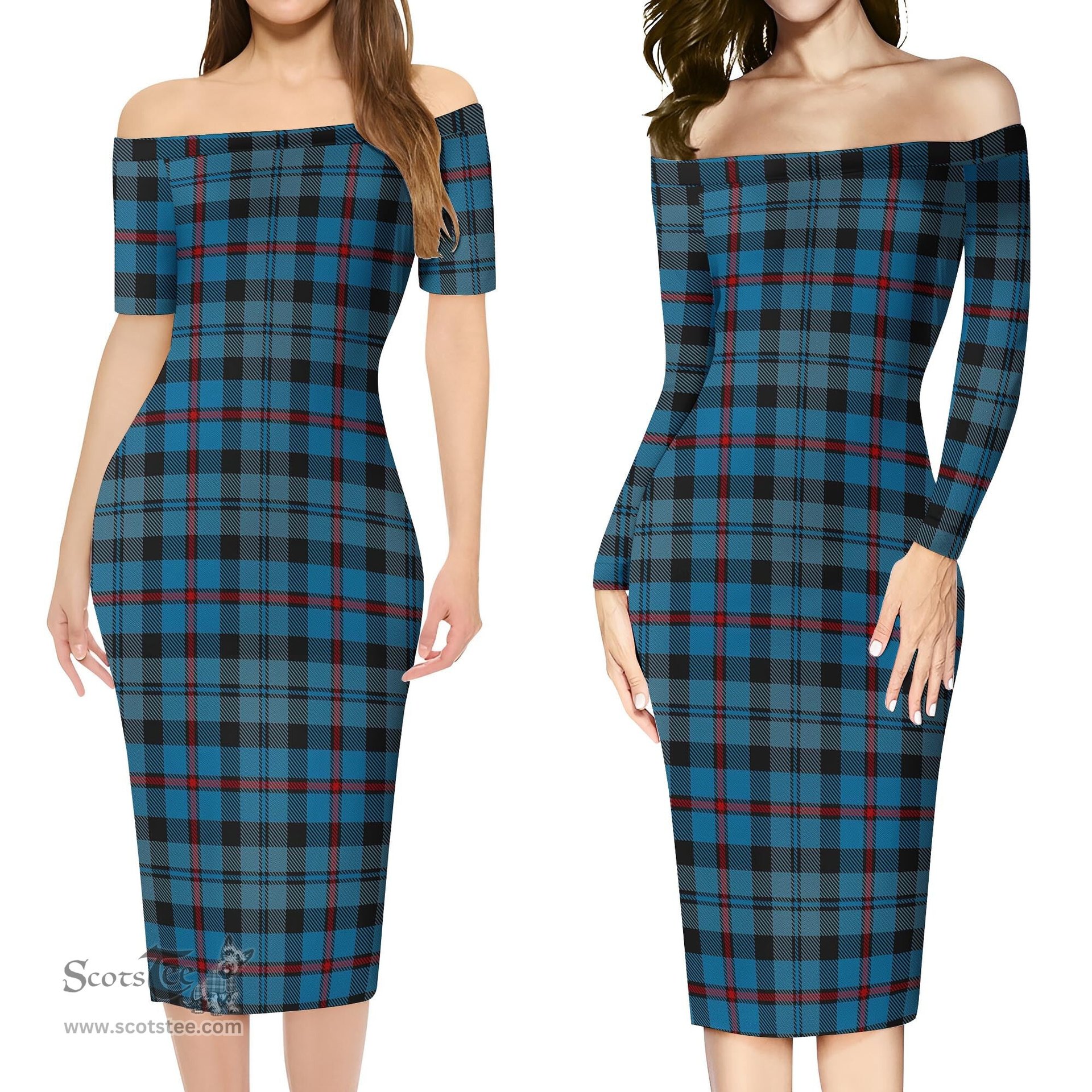 MacCorquodale Tartan Off Shoulder Lady Dress Tartan Plaid Long Dress - ScotsTee Shop