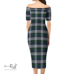 Graham Dress Tartan Off Shoulder Lady Dress Tartan Plaid Long Dress - ScotsTee Shop