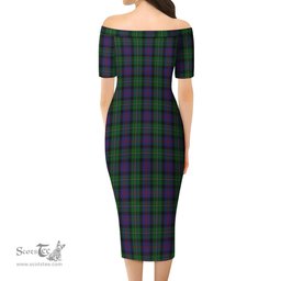 MacCallum Tartan Off Shoulder Lady Dress Tartan Plaid Long Dress - ScotsTee Shop
