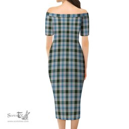 Henderson Dress Tartan Off Shoulder Lady Dress Tartan Plaid Long Dress - ScotsTee Shop