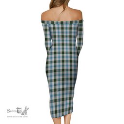 Henderson Dress Tartan Off Shoulder Lady Dress Tartan Plaid Long Dress - ScotsTee Shop