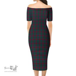 Jardine Dress Tartan Off Shoulder Lady Dress Tartan Plaid Long Dress - ScotsTee Shop