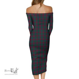 Jardine Dress Tartan Off Shoulder Lady Dress Tartan Plaid Long Dress - ScotsTee Shop