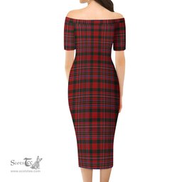 MacAlister Tartan Off Shoulder Lady Dress Tartan Plaid Long Dress - ScotsTee Shop