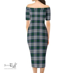 Lindsay Dress Tartan Off Shoulder Lady Dress Tartan Plaid Long Dress - ScotsTee Shop