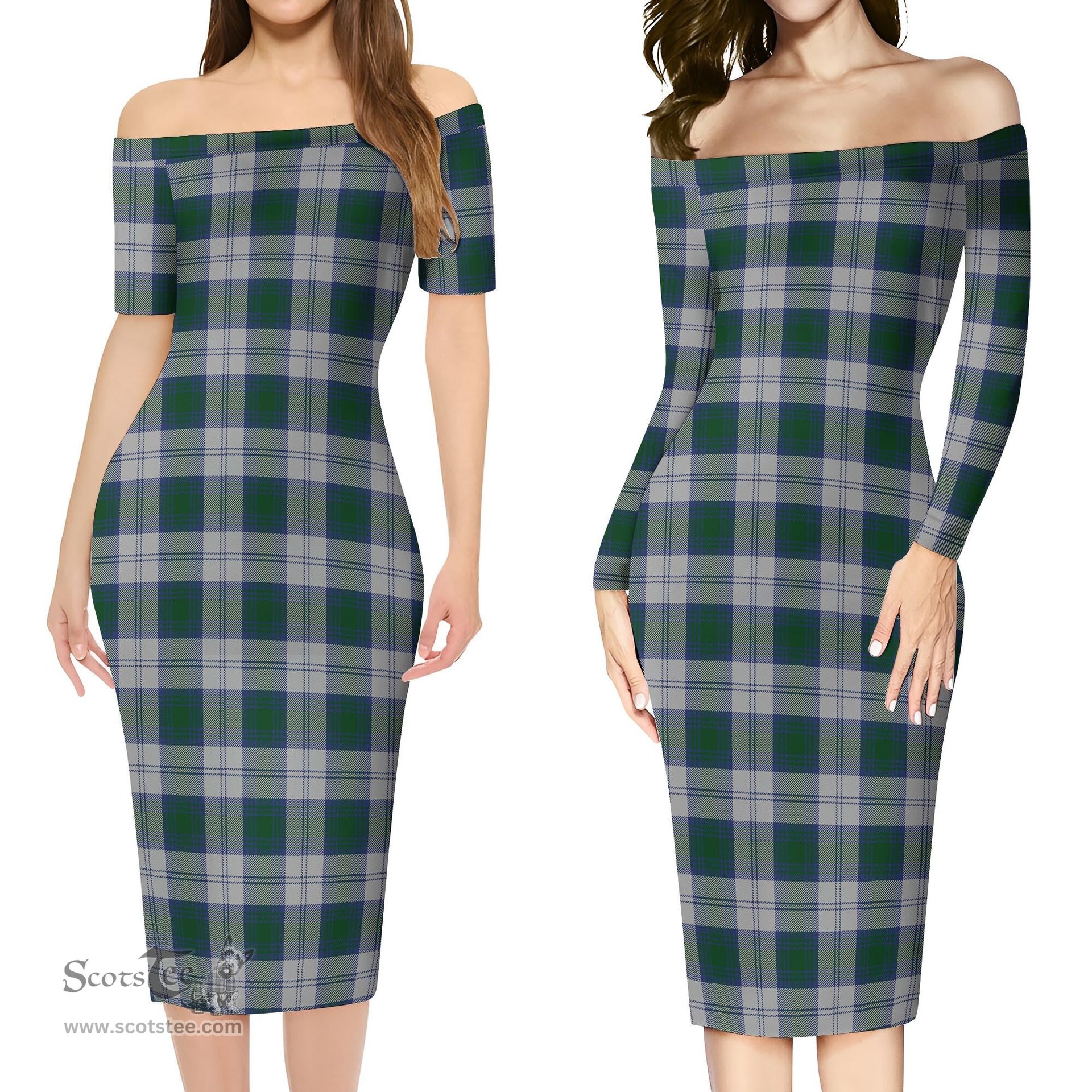Lindsay Dress Tartan Off Shoulder Lady Dress Tartan Plaid Long Dress - ScotsTee Shop