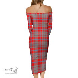 Moubray Tartan Off Shoulder Lady Dress Tartan Plaid Long Dress - ScotsTee Shop