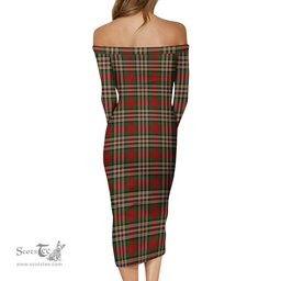 MacGill Tartan Off Shoulder Lady Dress Tartan Plaid Long Dress - ScotsTee Shop