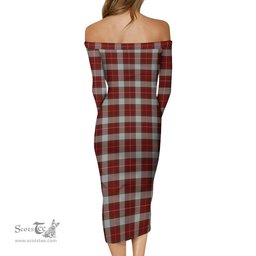 MacFie Dress Tartan Off Shoulder Lady Dress Tartan Plaid Long Dress - ScotsTee Shop