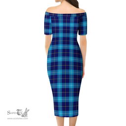 McKerrell Tartan Off Shoulder Lady Dress Tartan Plaid Long Dress - ScotsTee Shop